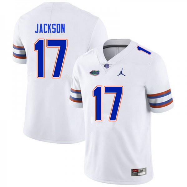 Men #17 Kahleil Jackson Florida Gators College Football Jersey White